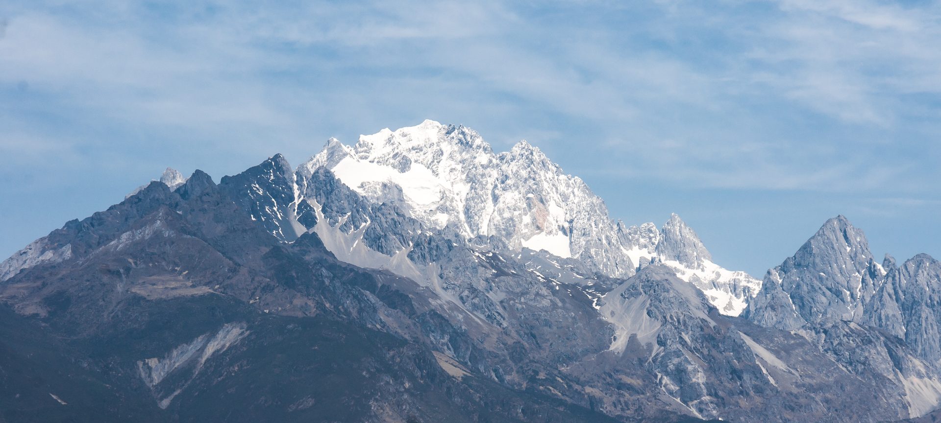 Jade Dragon Snow Mountain rising above Lijiang, Yunnan